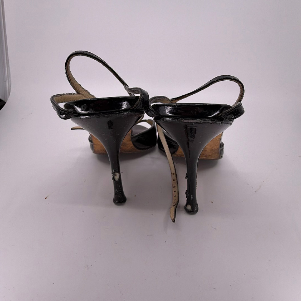 Jimmy Choo Black Patent Leather Slingback Sandal 38 - Picture 4 of 8